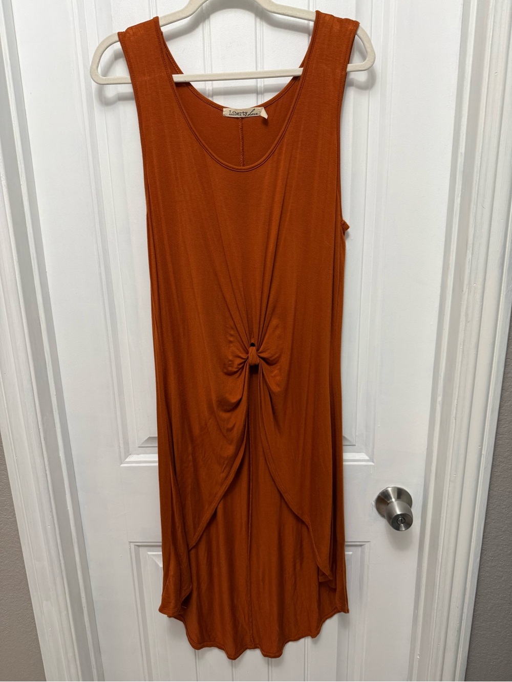 Liberty Love Top Size XLarge Knee Length Rust Brown Sleeveless W Knit (35-3)
